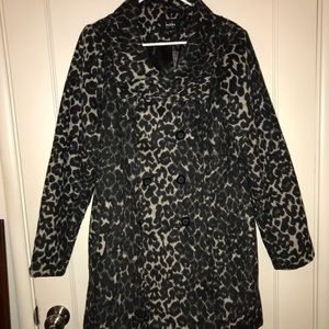 Cheetah print pea coat